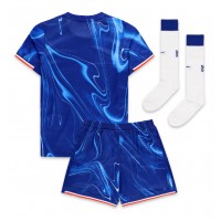 Camisa de Futebol Chelsea Equipamento Principal Infantil 2024-25 Manga Curta (+ Calças curtas)